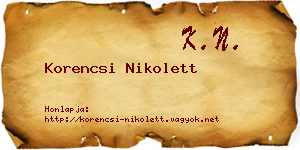 Korencsi Nikolett névjegykártya